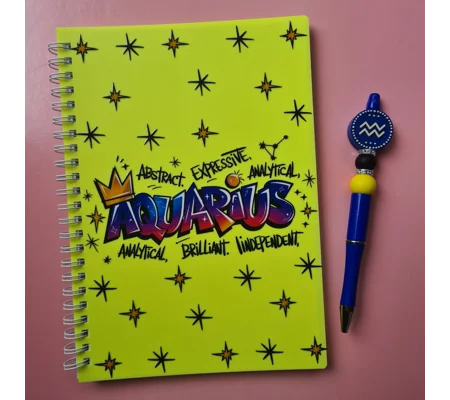 Aquarius Star Sign Notebook and Pen Bundle