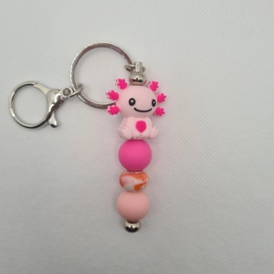Axolotl Silicone Bead Keychain