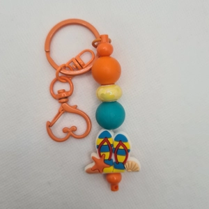 Beach Silicone Bead Keychain