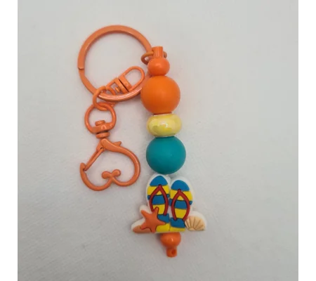 Beach Silicone Bead Keychain