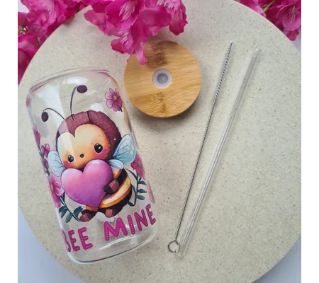 Bee Mine Glass Cup