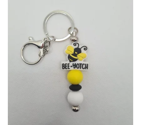 Bee Yotch Silicone Bead Keychain