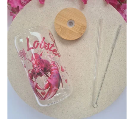 Be My Lobster Glass Cup