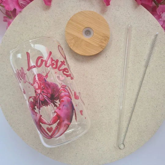 Be My Lobster Glass Cup