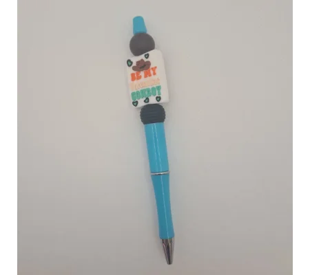 Be My Valentine Cowboy Silicone Bead Pen