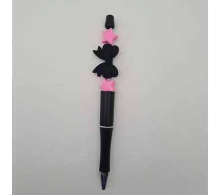 Black Bow Silicone Bead Pen