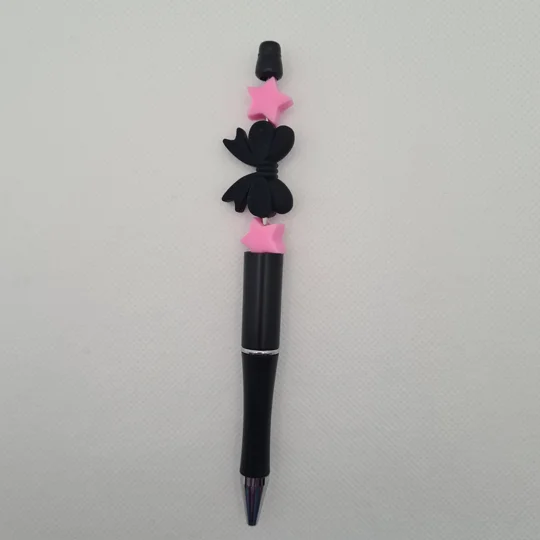 Black Bow Silicone Bead Pen