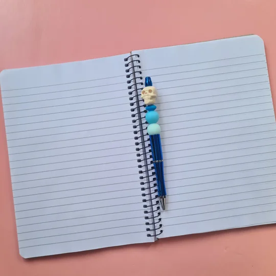 Blue Skull Notebook and Pen Bundle