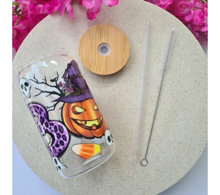 Boo Halloween Glass Cup