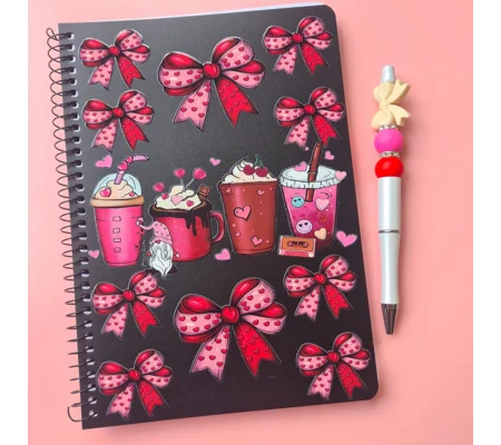 Bows and Drinks Notebook and Pen Bundle