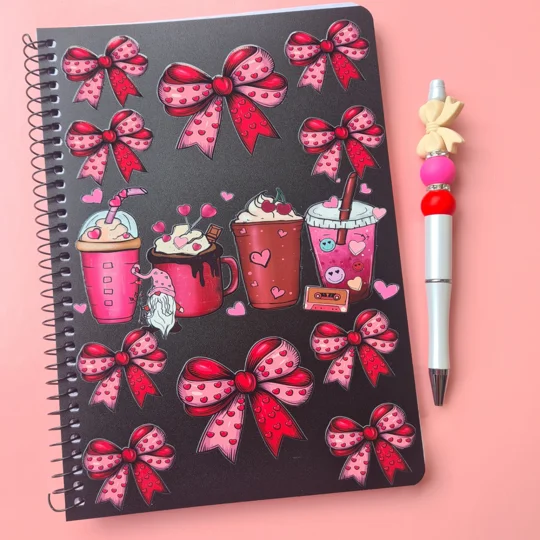 Bows and Drinks Notebook and Pen Bundle