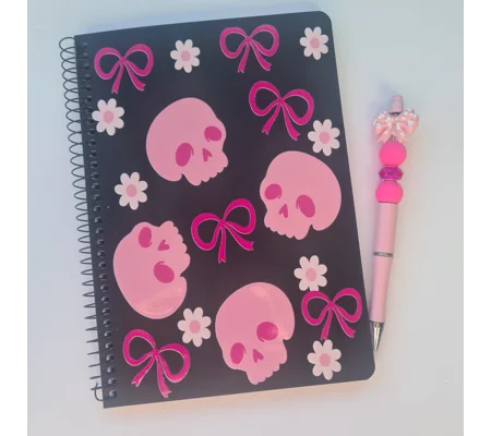 Bows and Skulls Notebook and Pen Bundle