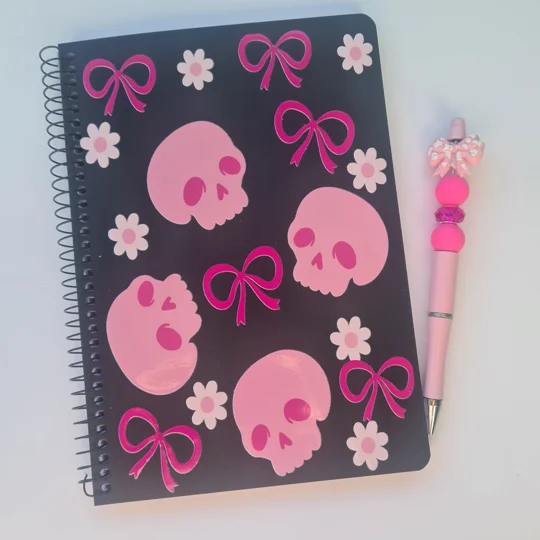Bows and Skulls Notebook and Pen Bundle
