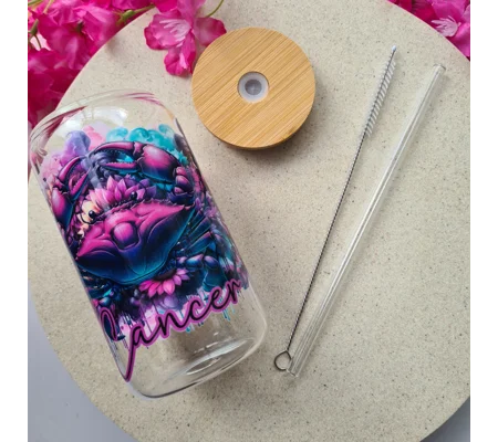 Cancer Star Sign Glass Cup