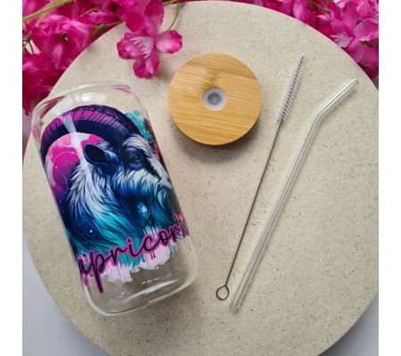 Capricorn Star Sign Glass Cup