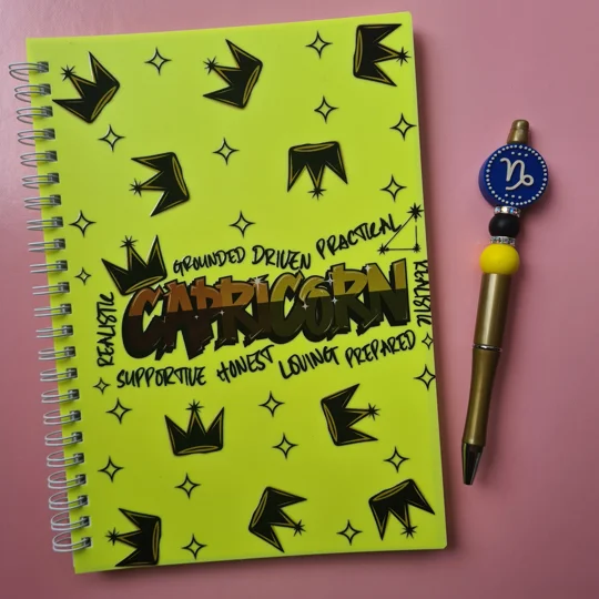 Capricorn Star Sign Notebook and Pen Bundle