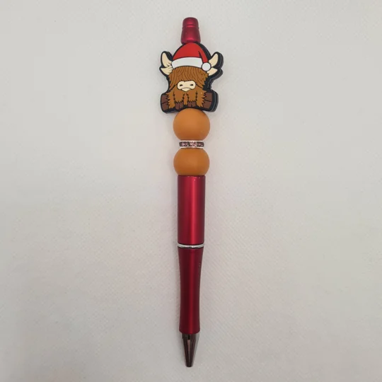Christmas Highland Cow Silicone Bead Pen