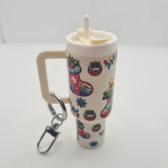 Christmas Stocking Mini Tumbler Keychain