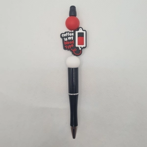 Coffee Is My Blood Type Silicone Bead Pen
