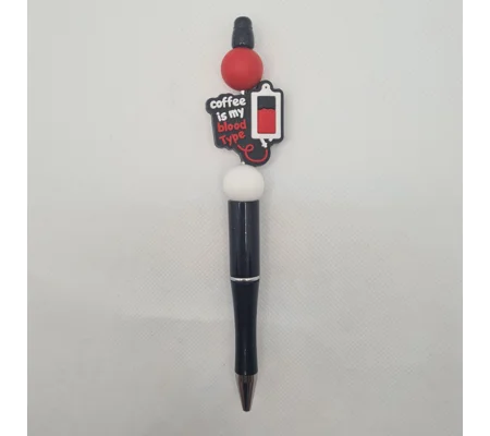 Coffee Is My Blood Type Silicone Bead Pen