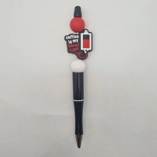 Coffee Is My Blood Type Silicone Bead Pen