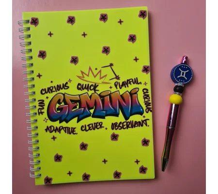 Gemini Star Sign Notebook and Pen Bundle