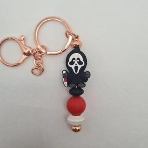 Ghostface Silicone Bead Keychain