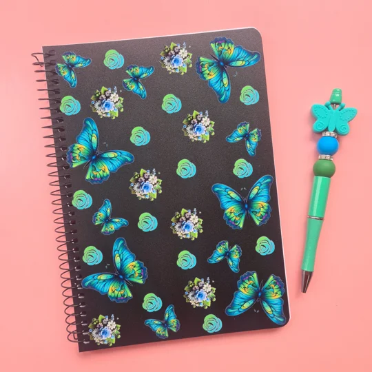 Green Butterflies Notebook and Pen Bundle