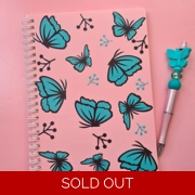 Green Butterfly Notebook and Pen Bundle