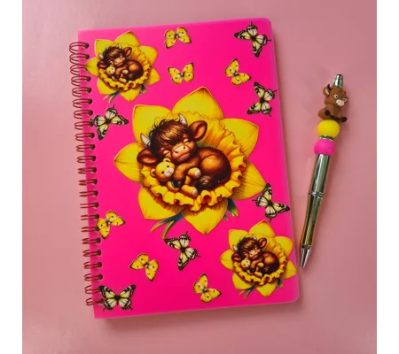 Highland Cow Notebook and Pen Bundle