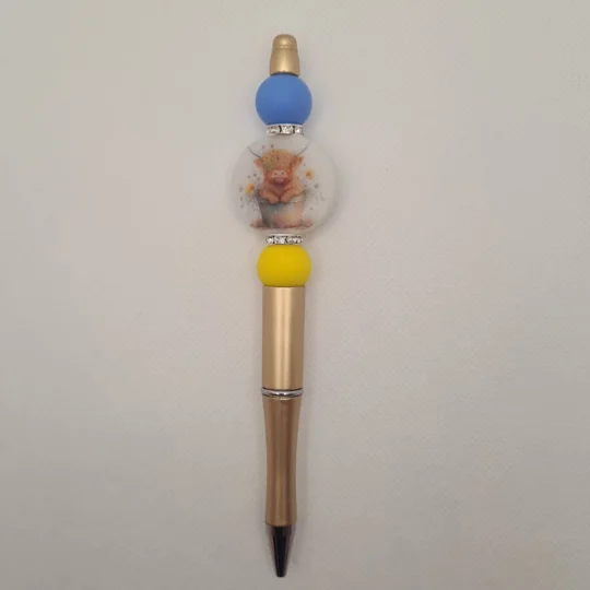 Highland Cow Silicone Bead Pen