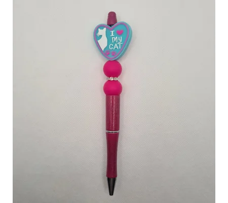 I Love My Cat Silicone Bead Pen