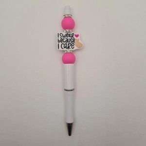 I Swear Because I Care Silicone Bead Pen