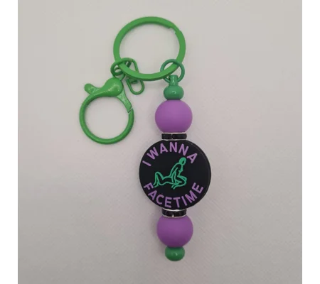 I Wanna Facetime Silicone Bead Keychain