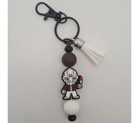 Friday The 13th Jason Silicone Bead Keychain