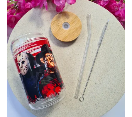 Jason Voorhees, Freddy Krueger and Michael Myers Glass Cup