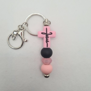 Jesus Silicone Bead Keychain