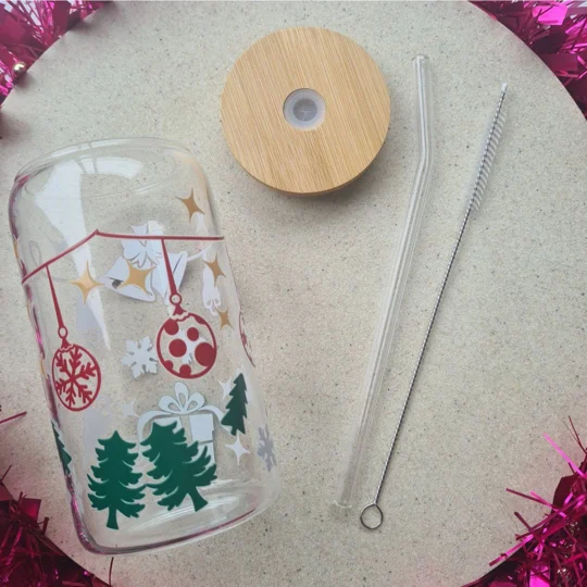 Jingle Bells Glass Cup