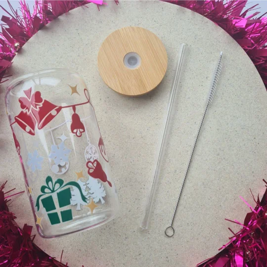 Jingle Bells Glass Cup