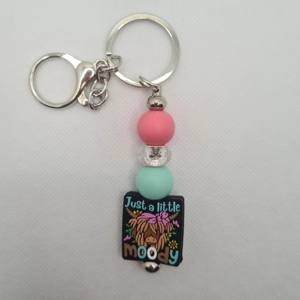 Just A Little Moody Silicone Bead Keychain