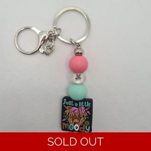 Just A Little Moody Silicone Bead Keychain