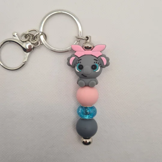 Koala Silicone Bead Keychain