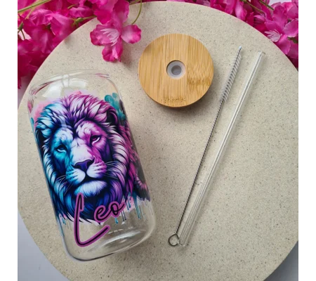 Leo Star Sign Glass Cup