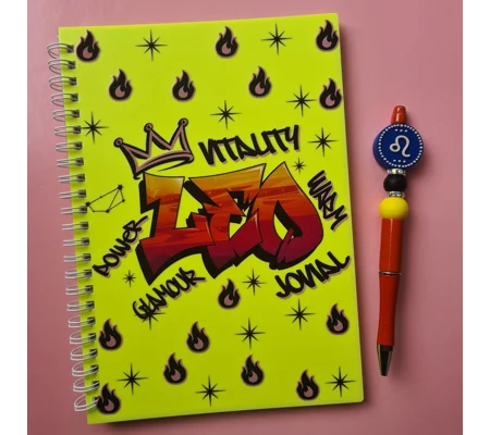 Leo Star Sign Notebook and Pen Bundle