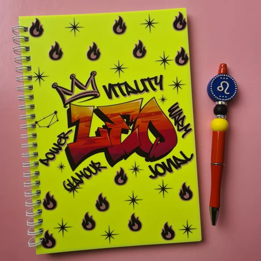 Leo Star Sign Notebook and Pen Bundle