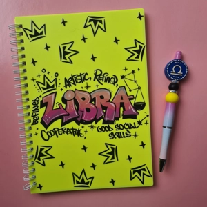 Libra Star Sign Notebook and Pen Bundle