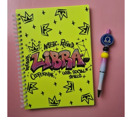 Libra Star Sign Notebook and Pen Bundle
