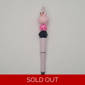 Light Pink Rubber Duck Silicone Bead Pen