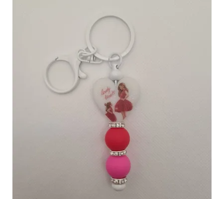 Lovely Time Silicone Bead Keychain