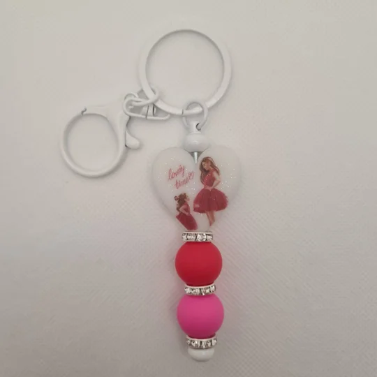 Lovely Time Silicone Bead Keychain